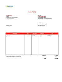 standard generic invoice template canada