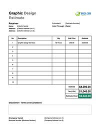 graphic design estimate template canada