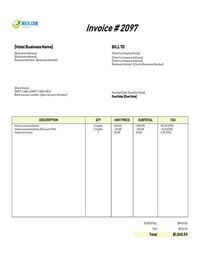 Hotel invoice template canada
