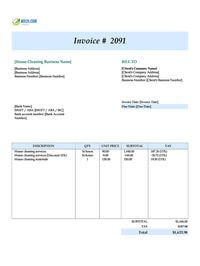 House cleaning invoice template canada