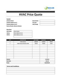hvac quote template canada