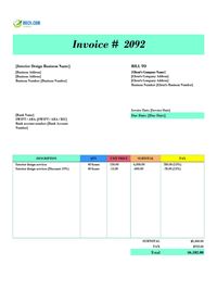 Interior design invoice template canada