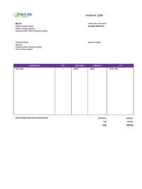 standard invoice design template canada