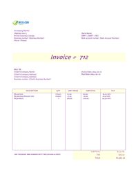 invoice template BC Canada