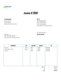 IT invoice template canada