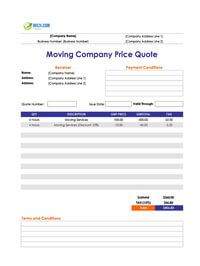 moving company quote template canada
