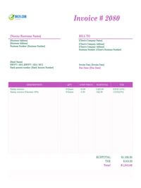 Nanny invoice template canada