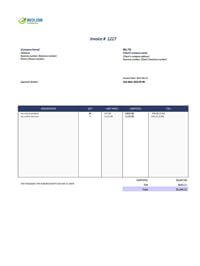 standard online invoice template canada
