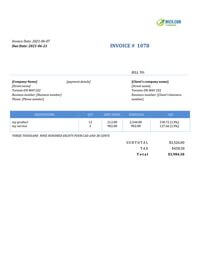 38 free invoice templates for canada word excel pdf html