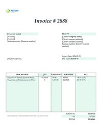 partial payment invoice template Canada