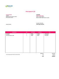 price quote template canada