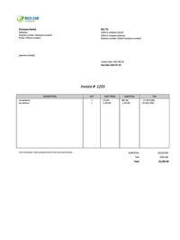 standard printable invoice template canada