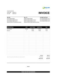 product invoice template canada