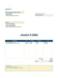 Property management invoice template canada