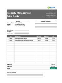 property management quote template canada