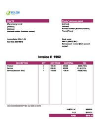 purchase invoice template Canada