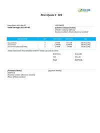 quotation format canada