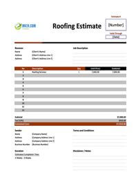 roofing estimate template canada
