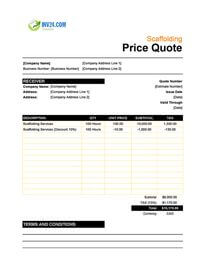 scaffolding quote template canada