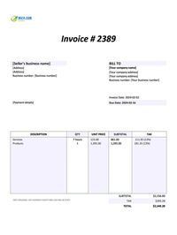 self-billing invoice template Canada