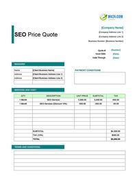 seo quote template canada