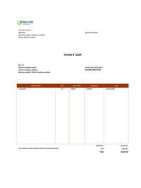 standard service invoice template canada