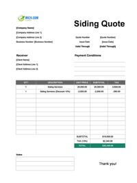 siding quote template canada