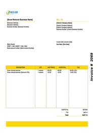 Snow removal invoice template canada
