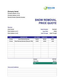 snow removal quote template canada