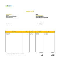 standard invoice template canada
