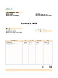 Therapist invoice template canada