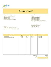 Towing invoice template canada
