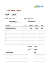 trade quote template canada