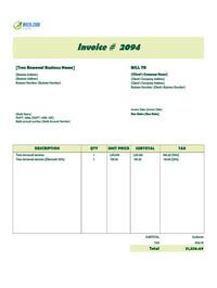 Tree removal service invoice template canada