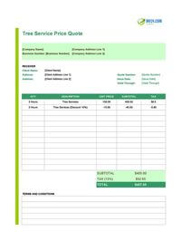 tree service quote template canada