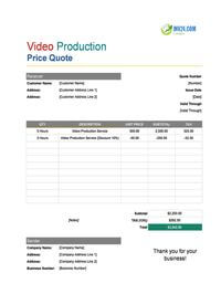 video production quote template canada