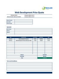 web development quote template canada