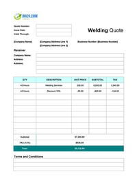 welding quote template canada