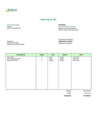 Blanko Rechnungsvorlage Schweiz