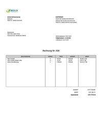 Rechnungsvorlage Online Schweiz