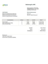 Vorlage Rechnung Schweiz Doc Vorlage Rechnung Schweiz Doc