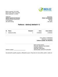 Vzor faktury PDF