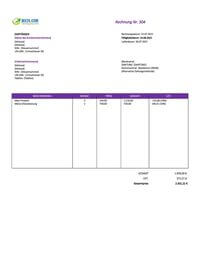 Einfache Rechnungsvorlage