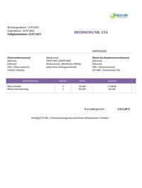 Kleingewerbe Rechnung Vorlage