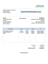 Kostenvoranschlag schreiben Muster