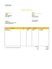 Proforma Rechnung englisch Vorlage