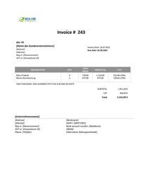 Rechnung englisch Vorlage