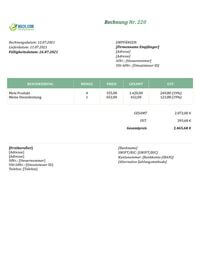 Rechnung Freiberufler Vorlage