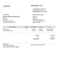 Rechnung schreiben Vorlage