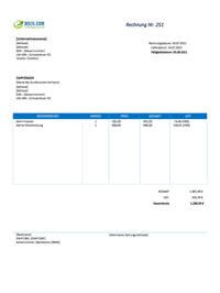 Rechnung Vorlage Xls